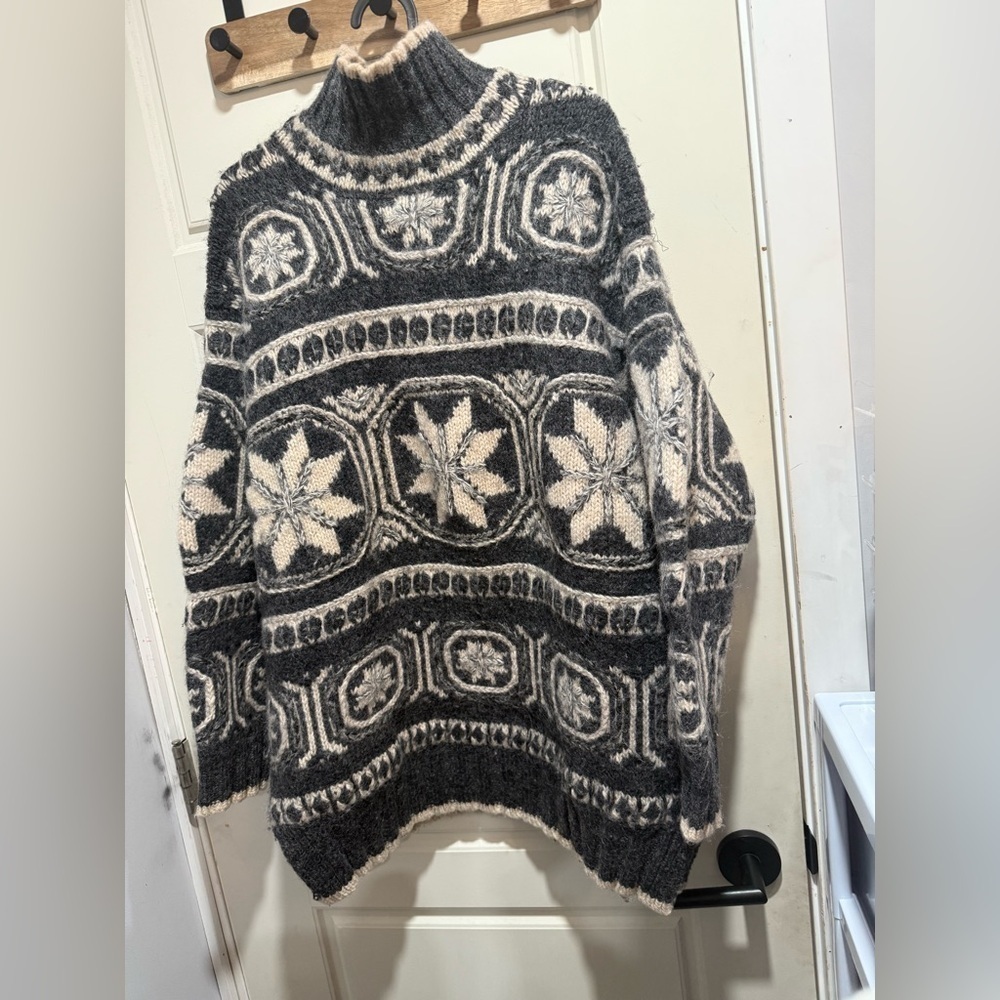 Limited Cozy Black and Cream Turtleneck Sweater